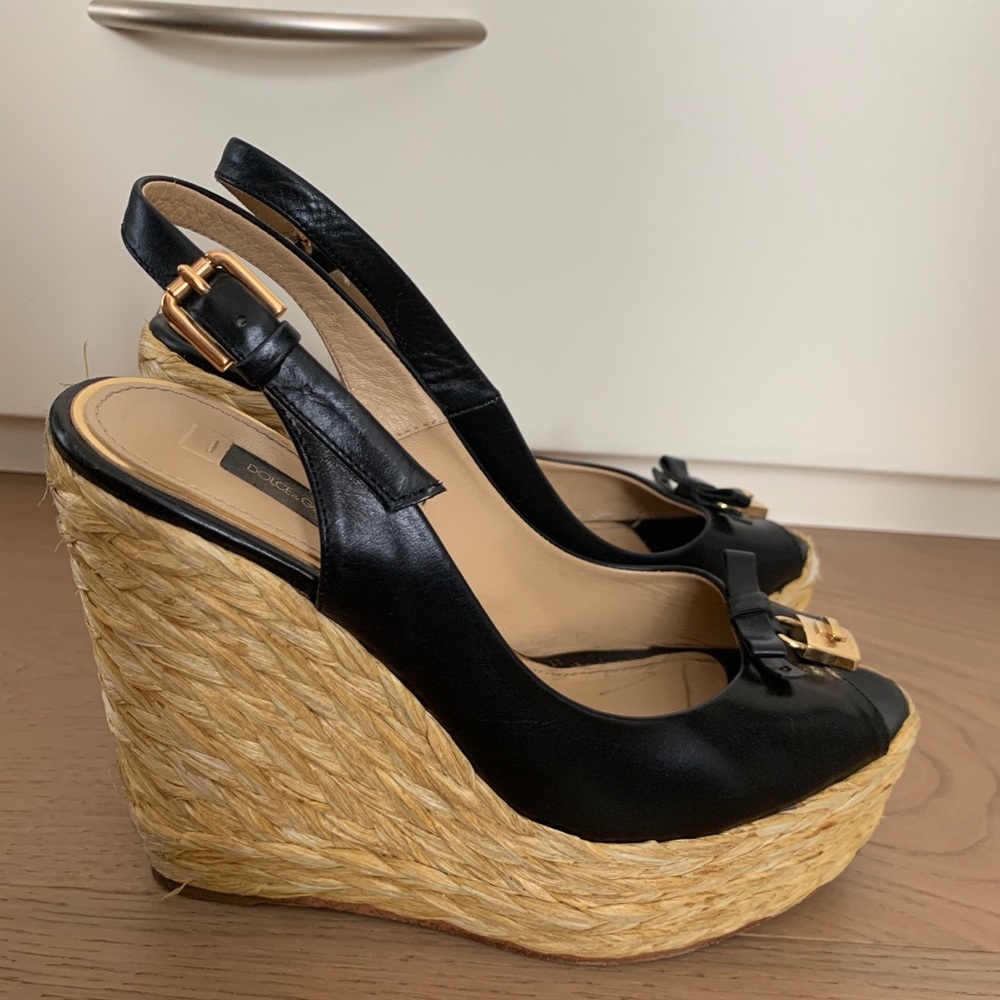 Dolce and Gabbana wedges, rope espadrilles. Size 8
